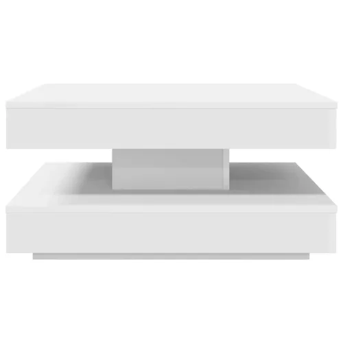 Fehér dohányzóasztal 360 fokban forgatható 70x70x34,5 cm