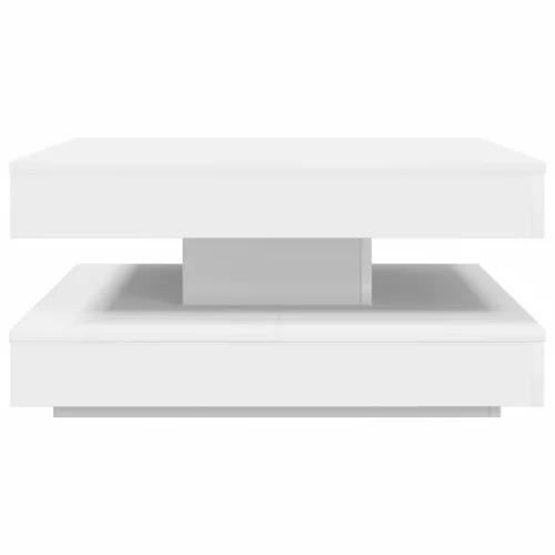 Fehér dohányzóasztal 360 fokban forgatható 70x70x34,5 cm