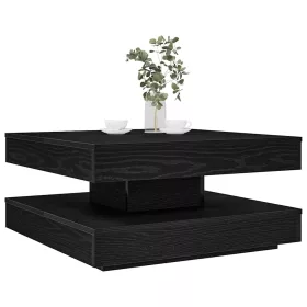 Fekete dohányzóasztal 360 fokban forgatható 70x70x34,5 cm