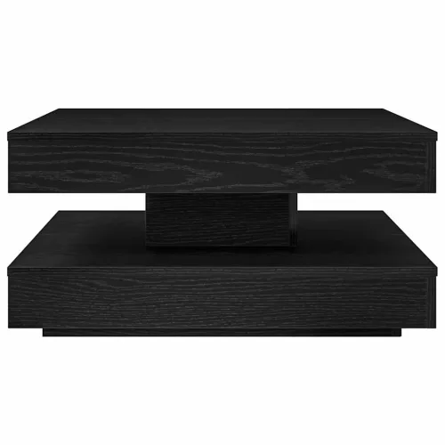 Fekete dohányzóasztal 360 fokban forgatható 70x70x34,5 cm