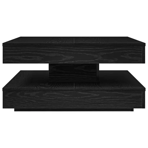 Fekete dohányzóasztal 360 fokban forgatható 70x70x34,5 cm