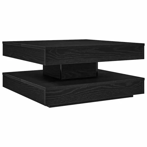 Fekete dohányzóasztal 360 fokban forgatható 70x70x34,5 cm