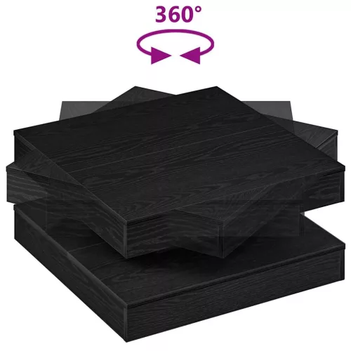 Fekete dohányzóasztal 360 fokban forgatható 70x70x34,5 cm