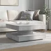 Betonszürke dohányzóasztal 360 fokban forgatható 70x70x34,5 cm