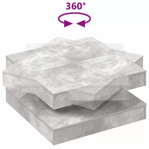 Betonszürke dohányzóasztal 360 fokban forgatható 70x70x34,5 cm