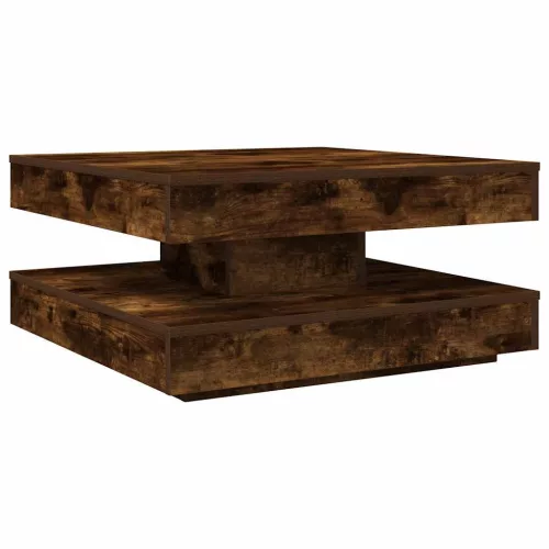 Füstös tölgy dohányzóasztal 360 fokban forgatható 70x70x34,5 cm