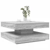 Szürke sonoma dohányzóasztal 360 fokban forgatható 70x70x34,5cm