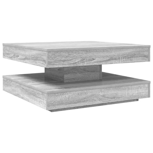 Szürke sonoma dohányzóasztal 360 fokban forgatható 70x70x34,5cm