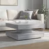 Szürke sonoma dohányzóasztal 360 fokban forgatható 70x70x34,5cm