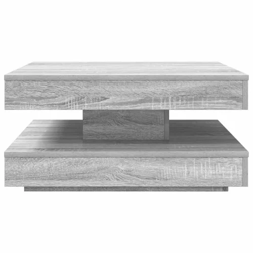 Szürke sonoma dohányzóasztal 360 fokban forgatható 70x70x34,5cm