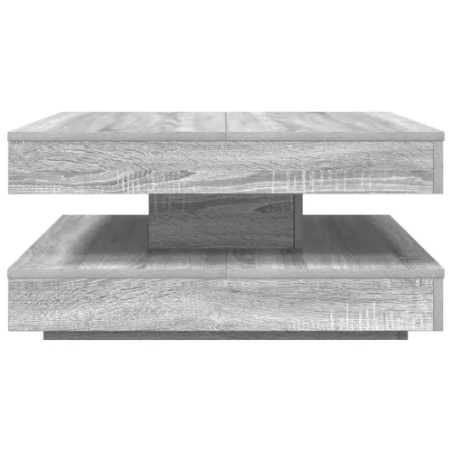 Szürke sonoma dohányzóasztal 360 fokban forgatható 70x70x34,5cm