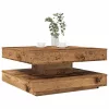 Antik fa dohányzóasztal 360 fokban forgatható 70x70x34,5 cm