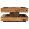 Antik fa dohányzóasztal 360 fokban forgatható 70x70x34,5 cm