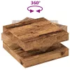 Antik fa dohányzóasztal 360 fokban forgatható 70x70x34,5 cm