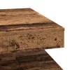 Antik fa dohányzóasztal 360 fokban forgatható 70x70x34,5 cm