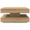 Kézművestölgy dohányzóasztal 360 fokban forgatható 70x70x34,5cm