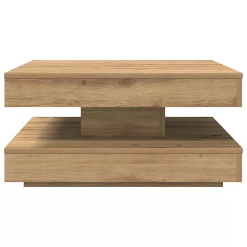 Kézművestölgy dohányzóasztal 360 fokban forgatható 70x70x34,5cm