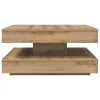 Kézművestölgy dohányzóasztal 360 fokban forgatható 70x70x34,5cm
