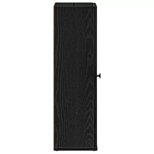 Fekete fürdőszobaszekrény tekercstartóval 20,5x22x72 cm