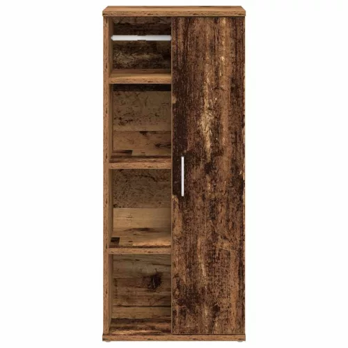 Antik fa színű fürdőszobaszekrény tekercstartóval 39x22x90 cm