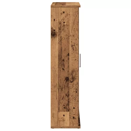 Antik fa színű fürdőszobaszekrény tekercstartóval 39x22x90 cm