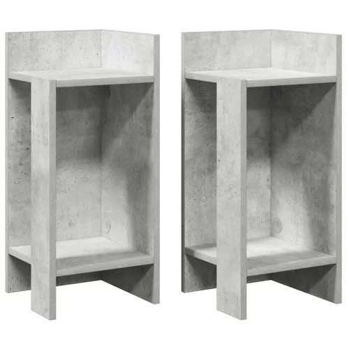 2 db betonszürke kisasztal polccal 25,5 x 27 x 60 cm