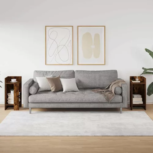 2 db füstös tölgy színű kisasztal polccal 25,5 x 27 x 60 cm