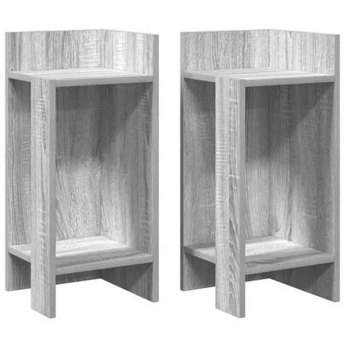 2 db szürke sonoma színű kisasztal polccal 25,5 x 27 x 60 cm