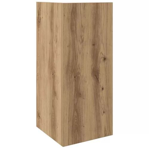 2 db kézműves tölgyszínű kisasztal polccal 25,5 x 27 x 60 cm
