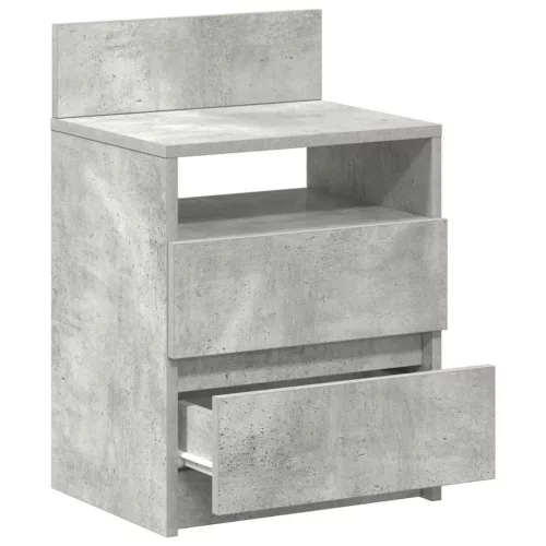 Betonszürke éjjeliszekrény 2 fiókkal 40x33x60 cm