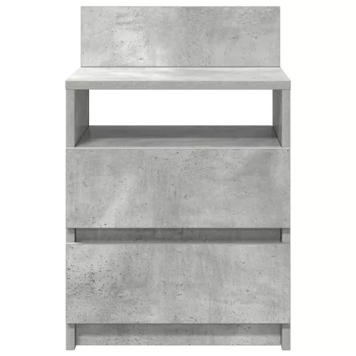 2 db betonszürke éjjeliszekrény 2 fiókkal 40x33x60 cm