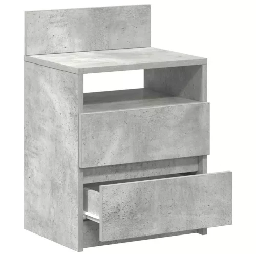 2 db betonszürke éjjeliszekrény 2 fiókkal 40x33x60 cm