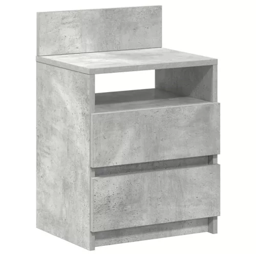 2 db betonszürke éjjeliszekrény 2 fiókkal 40x33x60 cm