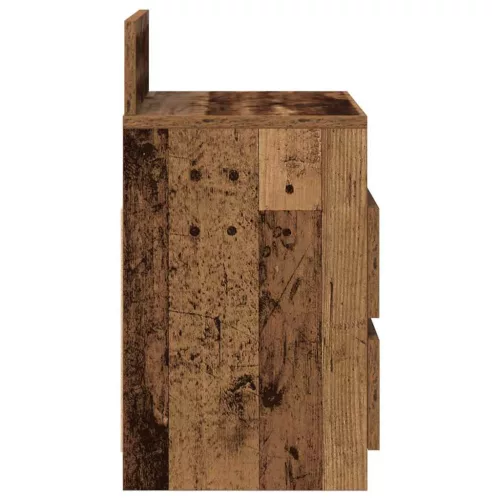 2 db antik fa színű éjjeliszekrény 2 fiókkal 40x33x60 cm