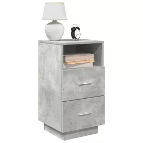 2 db betonszürke éjjeliszekrény 2 fiókkal 36x36x68 cm