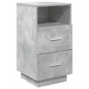 2 db betonszürke éjjeliszekrény 2 fiókkal 36x36x68 cm