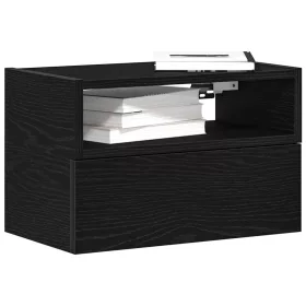Fekete falra szerelhető éjjeliszekrény 45 x 26 x 28,5 cm