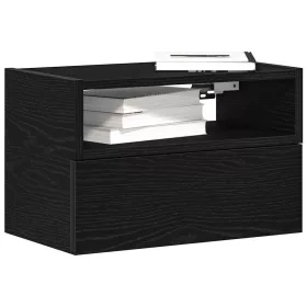   2 db fekete falra szerelhető éjjeliszekrény 45 x 26 x 28,5 cm