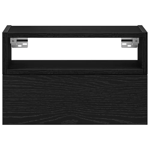 2 db fekete falra szerelhető éjjeliszekrény 45 x 26 x 28,5 cm