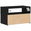2 db fekete falra szerelhető éjjeliszekrény 45 x 26 x 28,5 cm