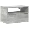 Betonszürke falra szerelhető éjjeliszekrény 45 x 26 x 28,5 cm
