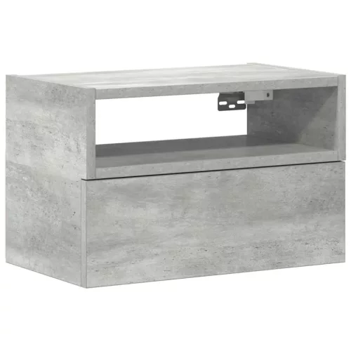 Betonszürke falra szerelhető éjjeliszekrény 45 x 26 x 28,5 cm