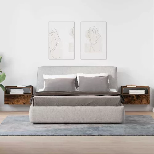 2db füstös tölgy színű fali éjjeliszekrény 45 x 26 x 28,5 cm