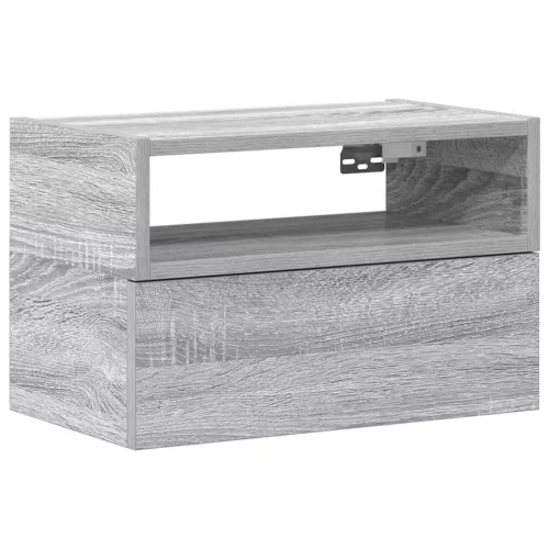Szürke sonoma falra szerelhető éjjeliszekrény 45x26x28,5 cm