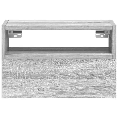 Szürke sonoma falra szerelhető éjjeliszekrény 45x26x28,5 cm