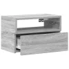 Szürke sonoma falra szerelhető éjjeliszekrény 45x26x28,5 cm