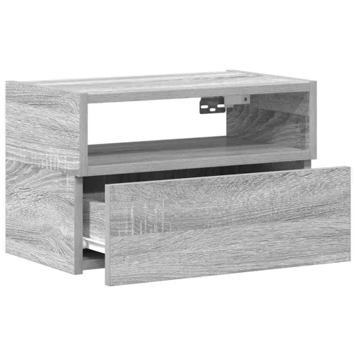 2 db szürke sonoma színű fali éjjeliszekrény 45 x 26 x 28,5 cm