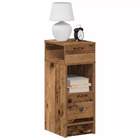 2 db antik fa színű éjjeliszekrény fiókkal 25x31x66 cm