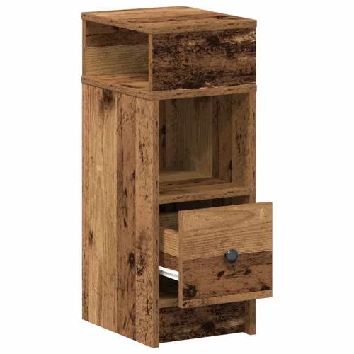 2 db antik fa színű éjjeliszekrény fiókkal 25x31x66 cm