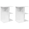 Éjjeliszekrények 2 db fehér 46,5x29x61 cm gépelt fa